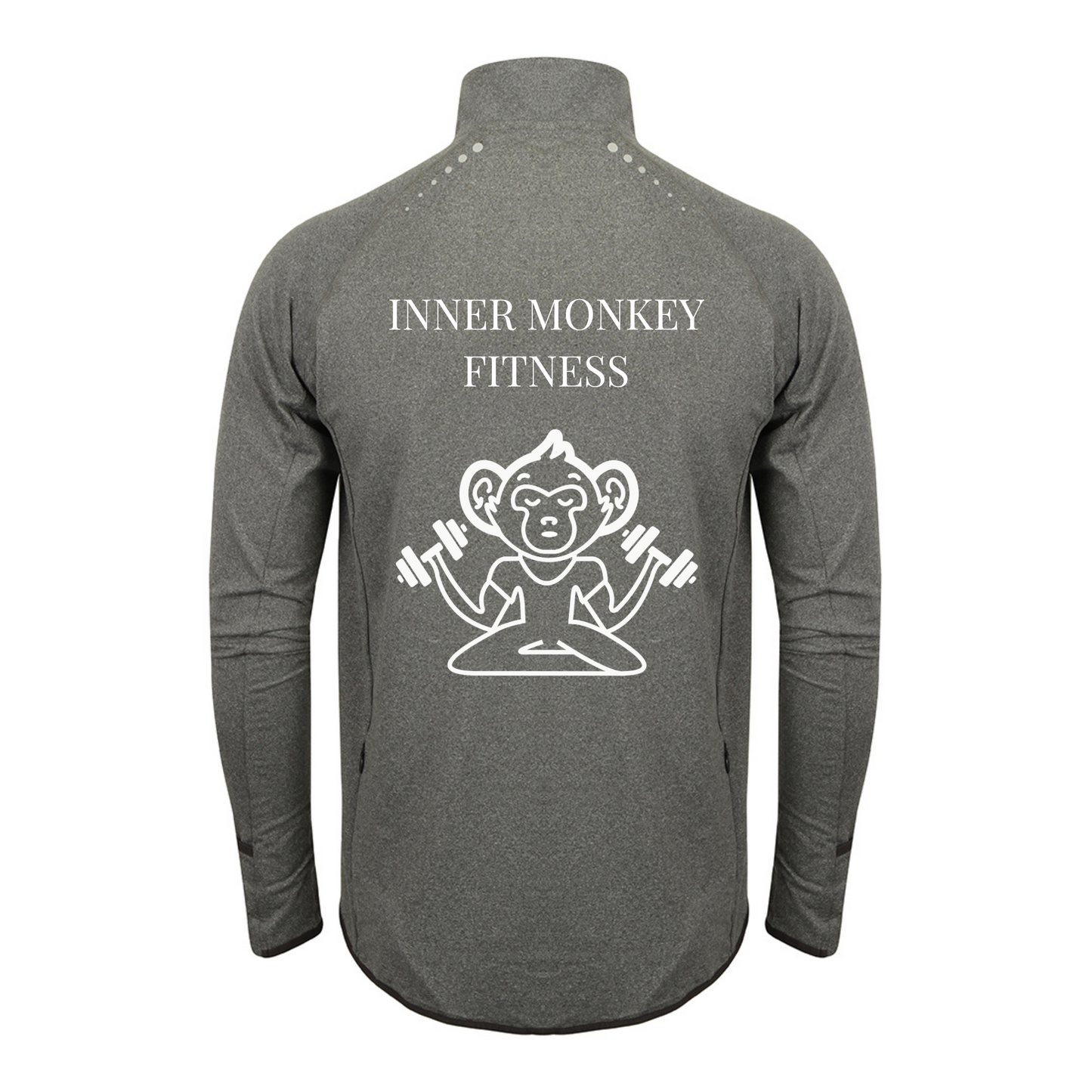 Men's Long Sleeve Zip Neck Performance Top (Grey)