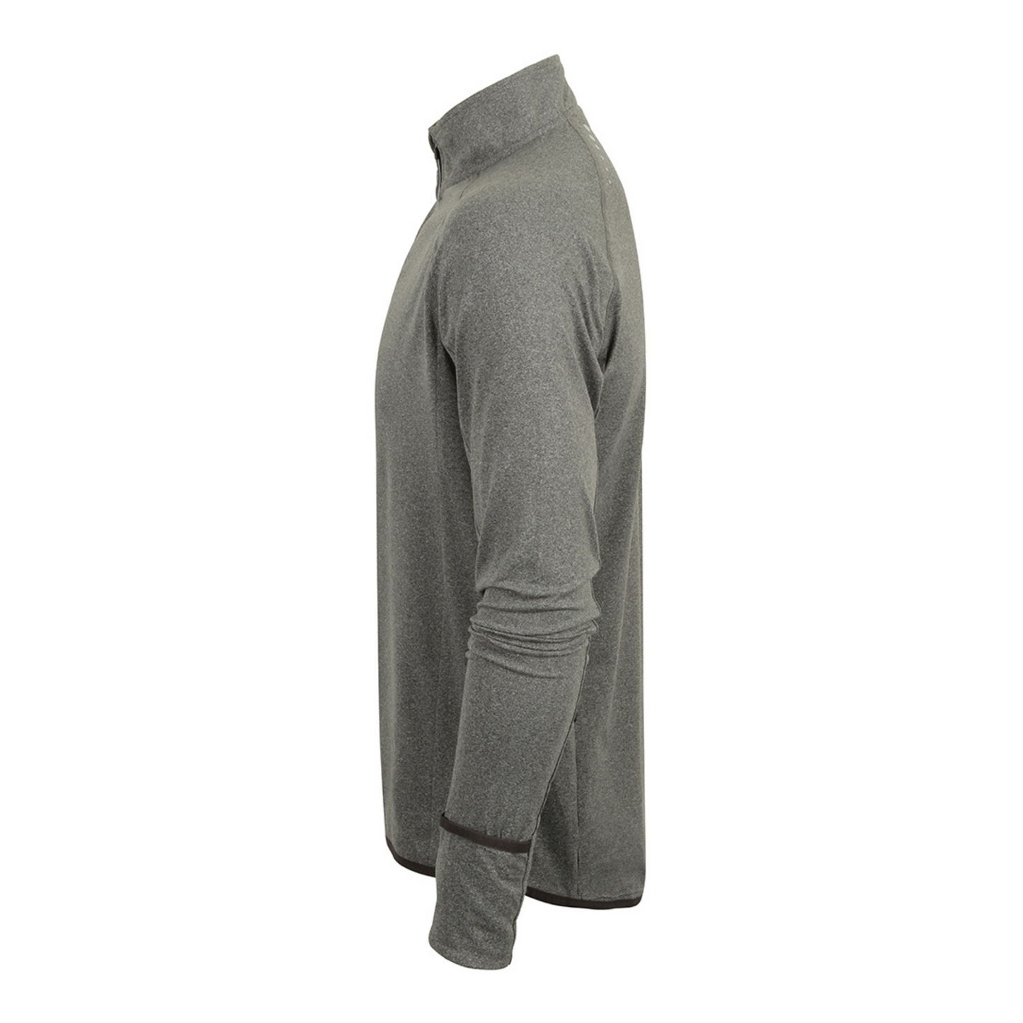 Men's Long Sleeve Zip Neck Performance Top (Grey)