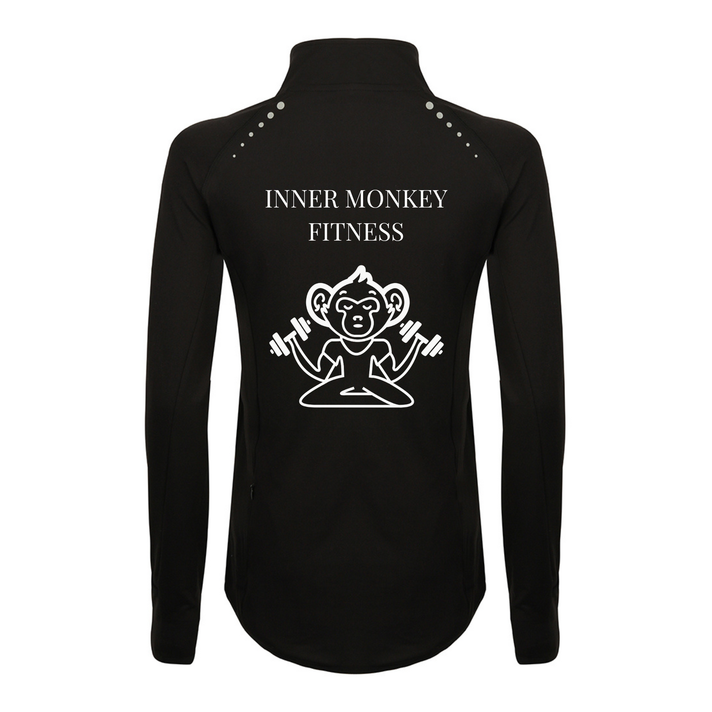 Ladies Long Sleeve Zip Neck Performance Top (Black)