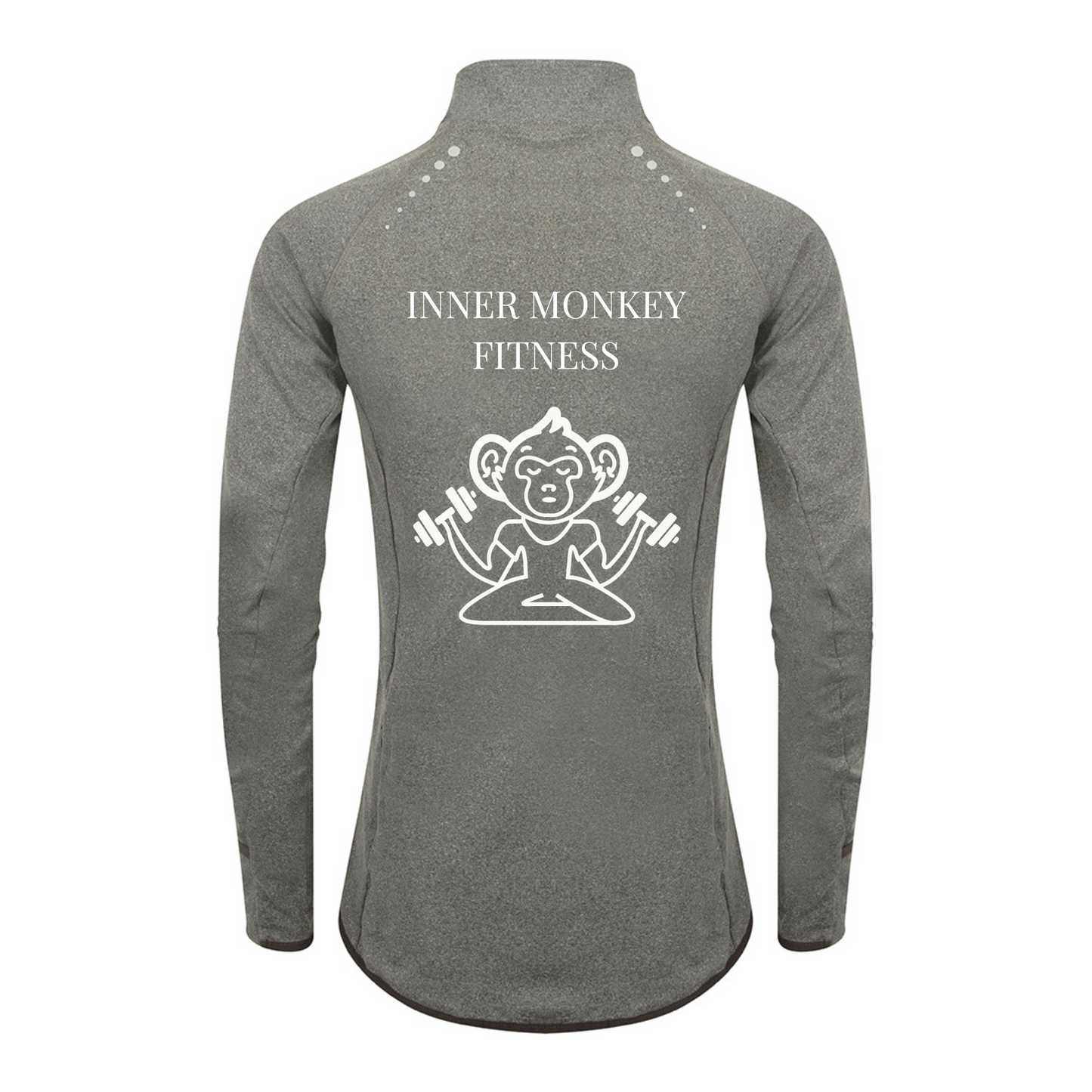 Ladies Long Sleeve Zip Neck Performance Top (Grey)