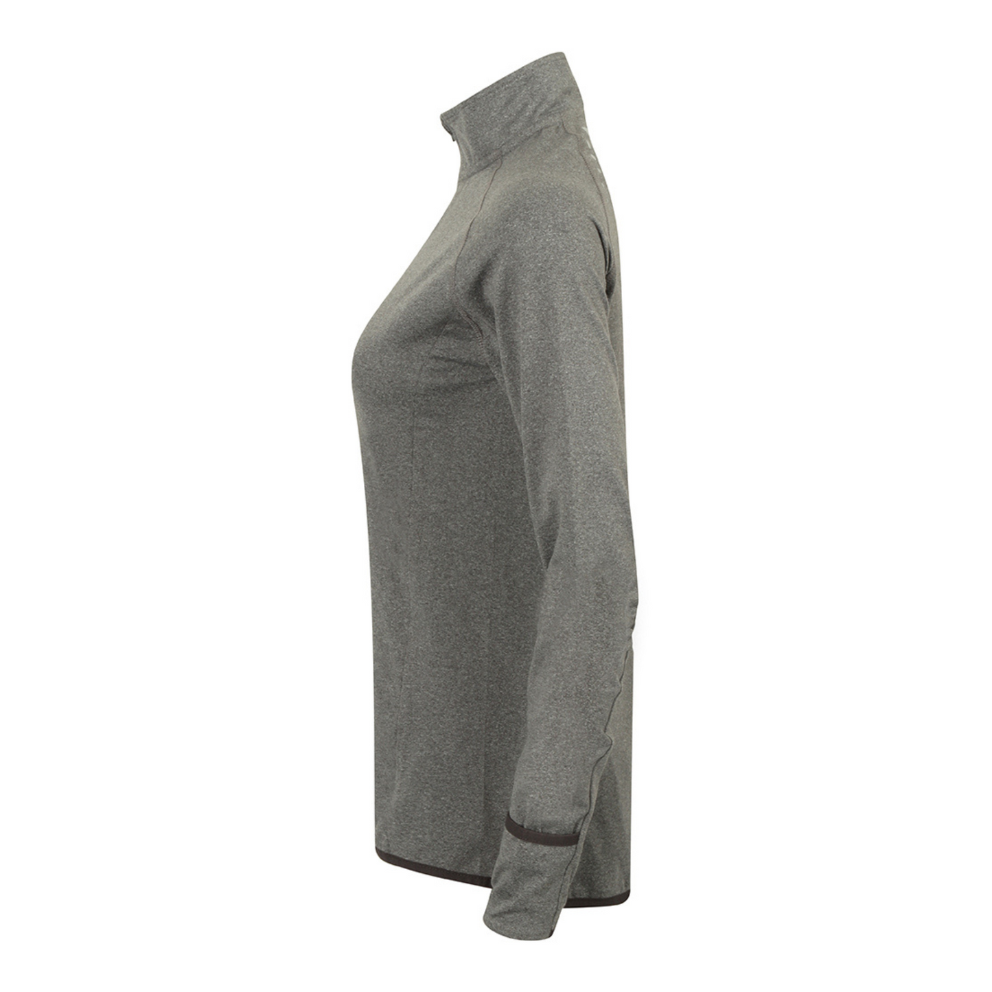 Ladies Long Sleeve Zip Neck Performance Top (Grey)