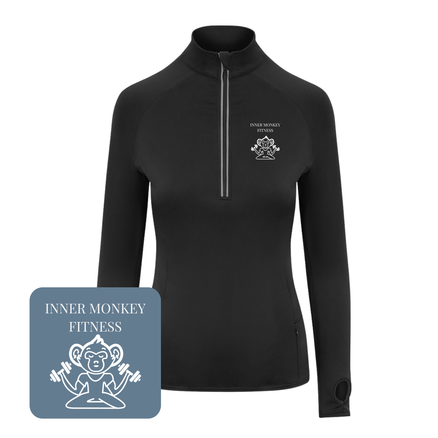 Ladies Cool-Flex™ Half Zip Top (Black)