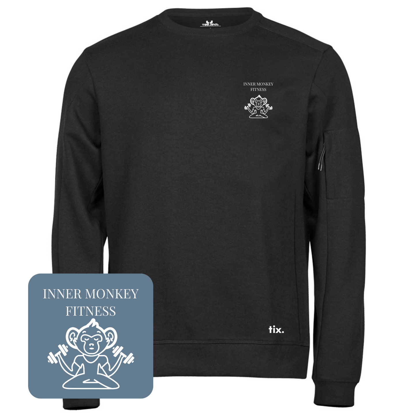 Tee Jays Athletic Crew Neck Sweatshirt (Black)