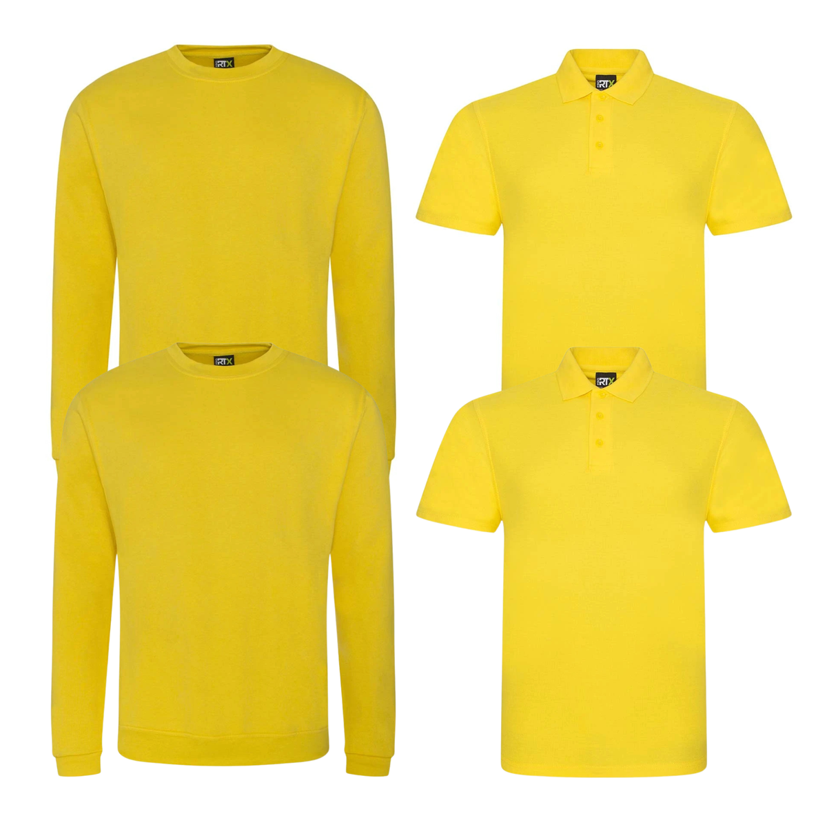 Pro RTX Essential workwear clothing bundle from TIX Printing yellow