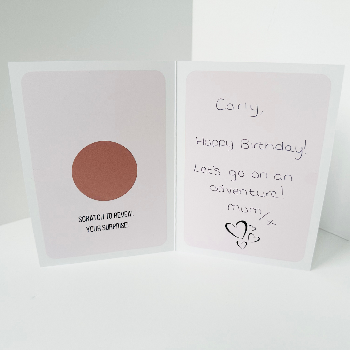 Birthday Rose Gold Foiled DIY Scratch Reveal Card - Pink Present
