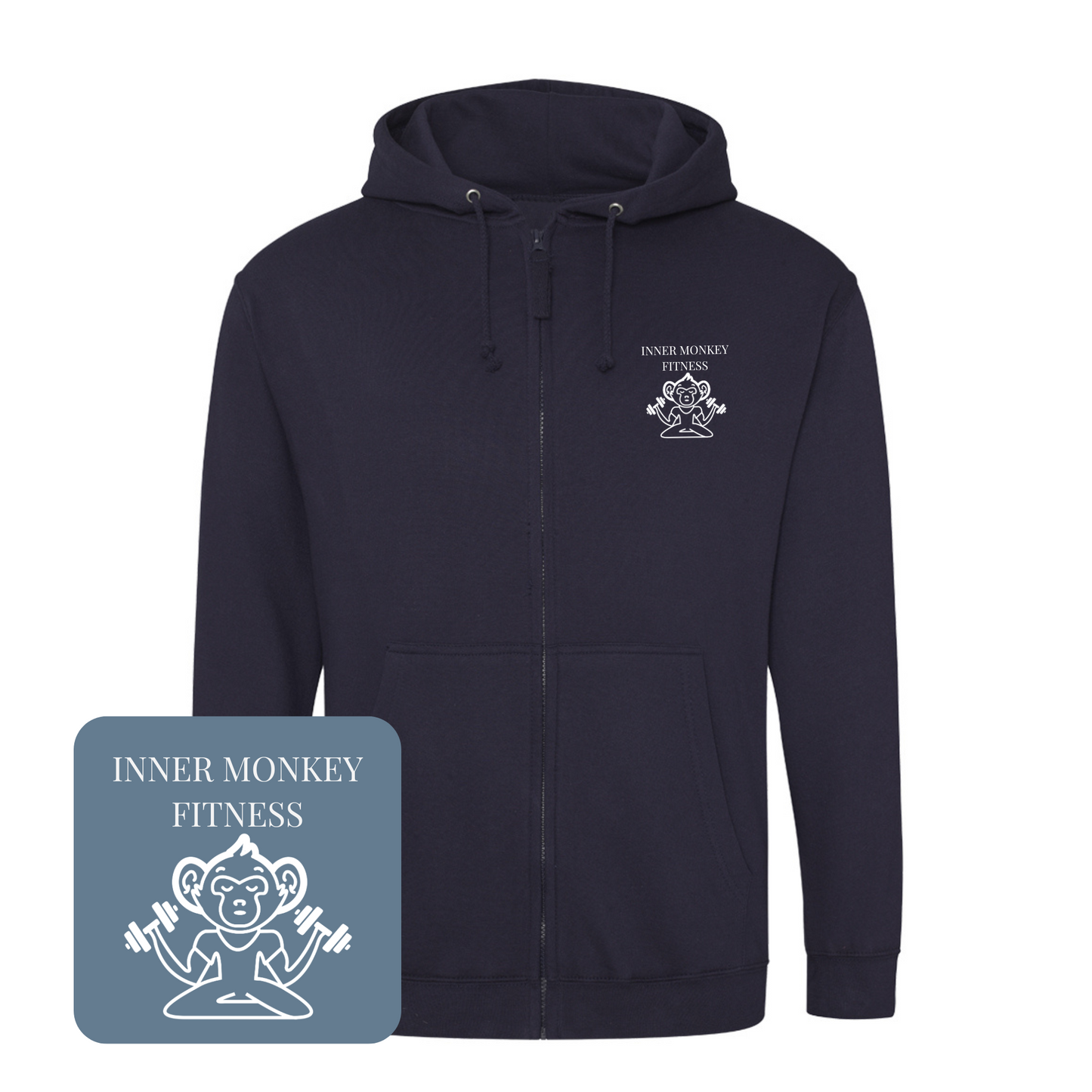 Unisex Full Zip Hoodie (Navy)