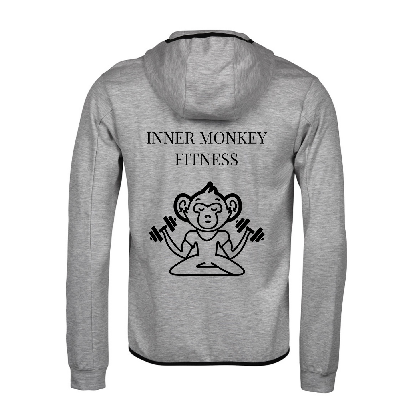 Unisex Athletic Hooded Full Zip Sweat Jacket (Grey)