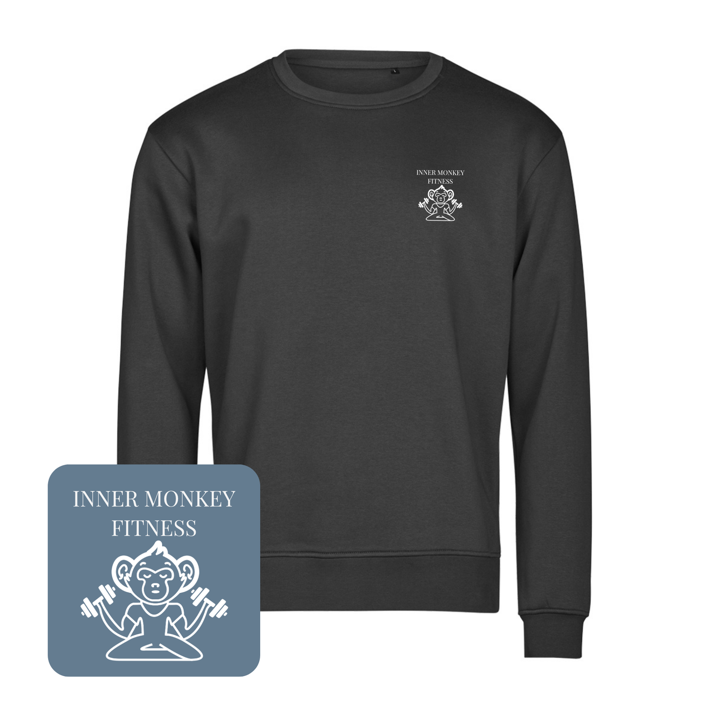 Unisex Athletic Crew Neck Sweatshirt (Black)