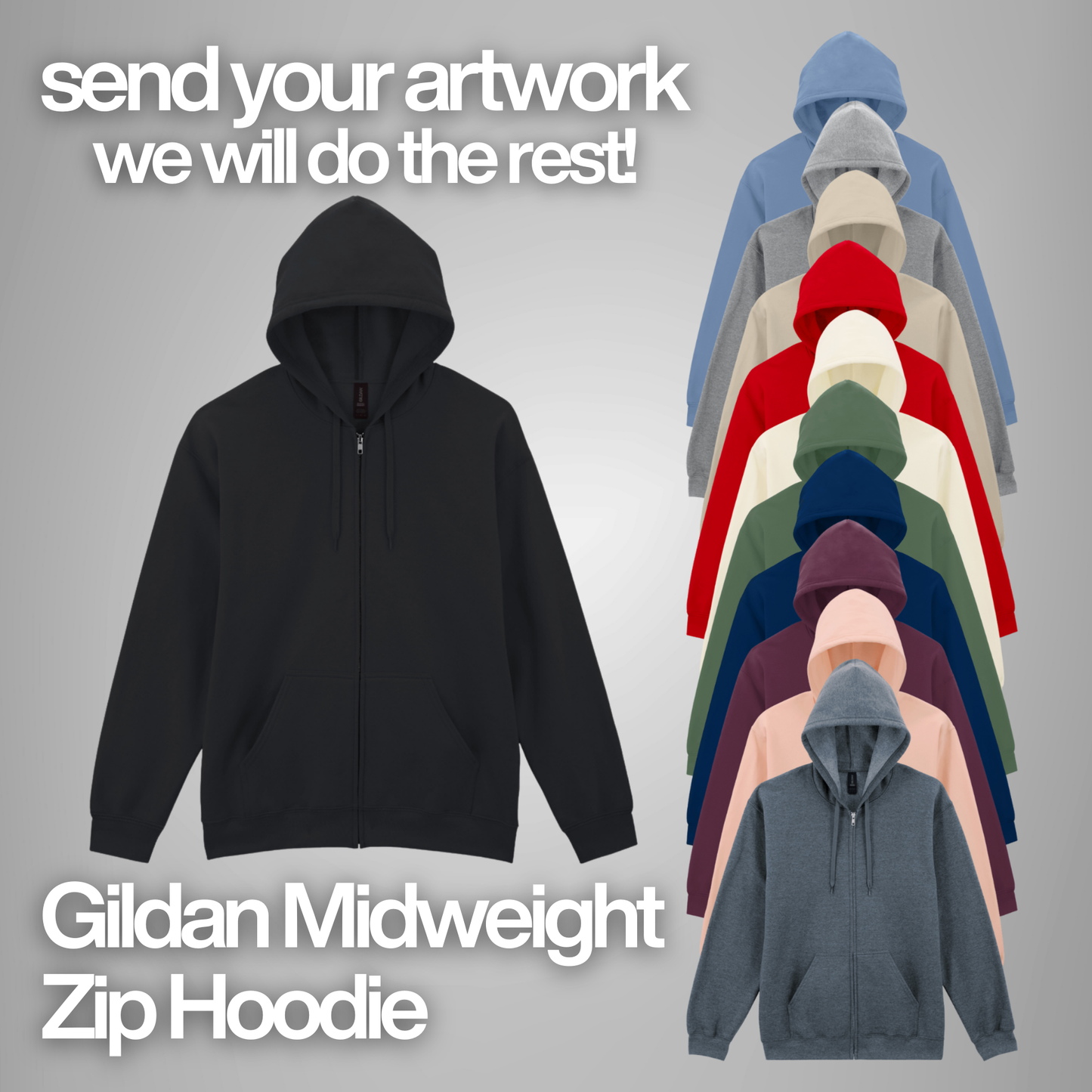 Gildan SoftStyle® Midweight Full Zip Hooded Sweatshirt