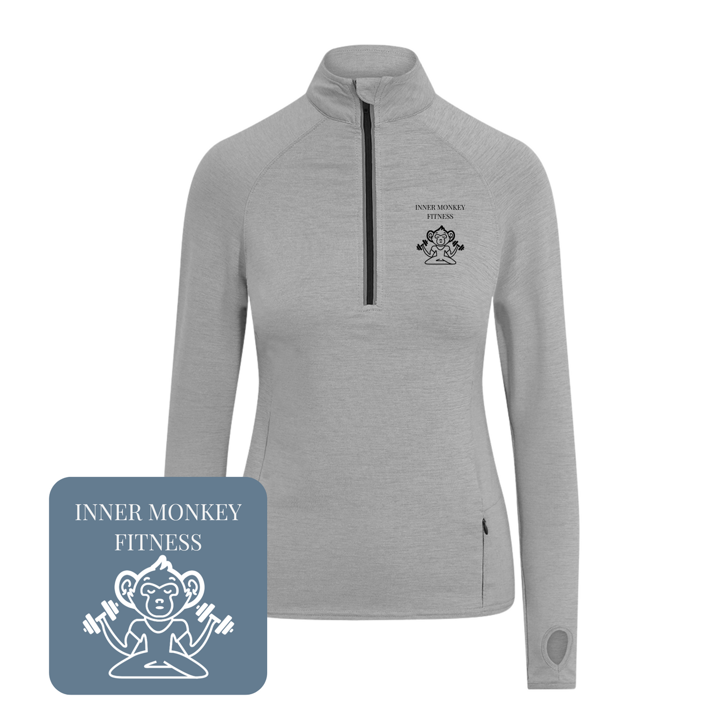 Ladies Cool-Flex™ Half Zip Top (Grey)