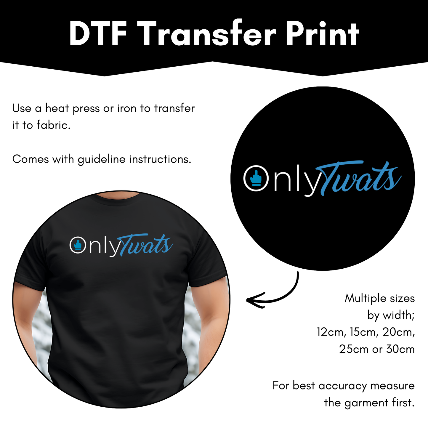 DTF Transfer Sheet - Only T**ts (White)
