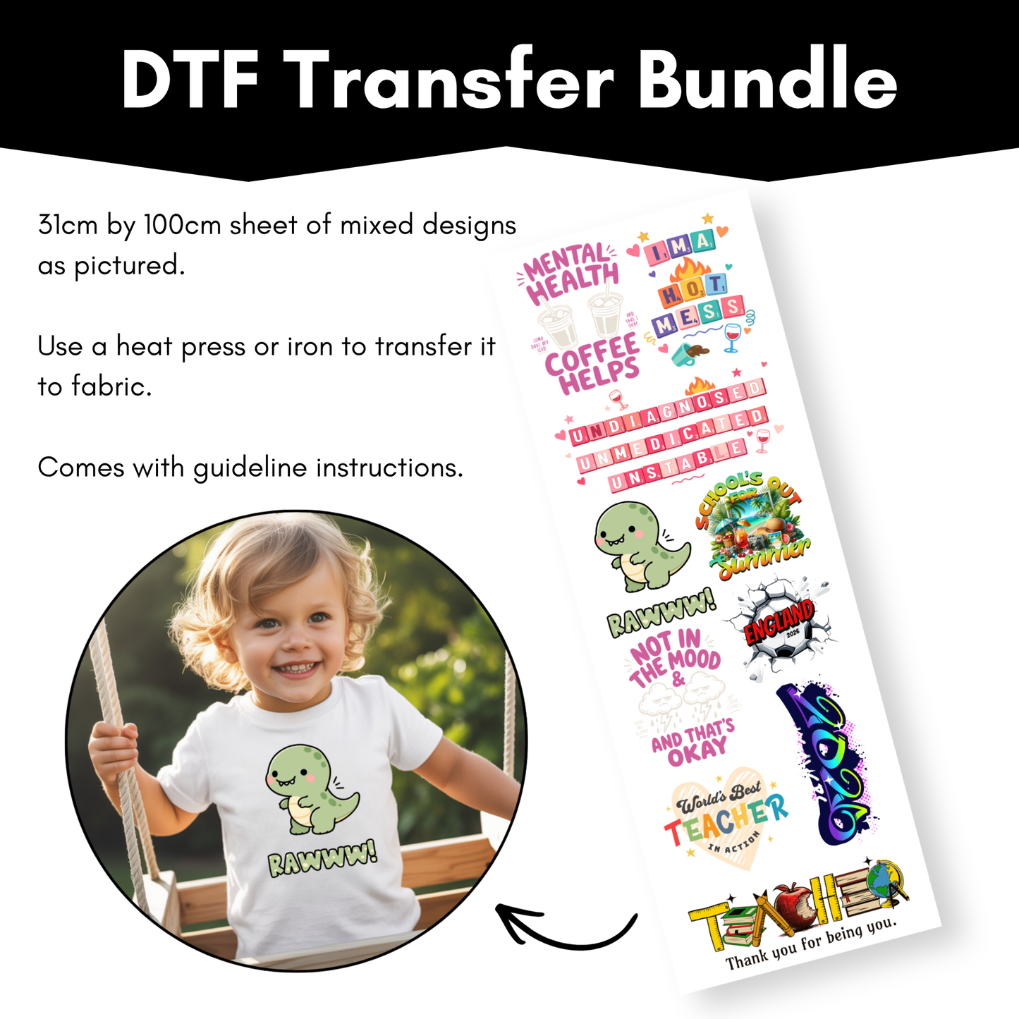 DTF Transfer Sheet Bundle