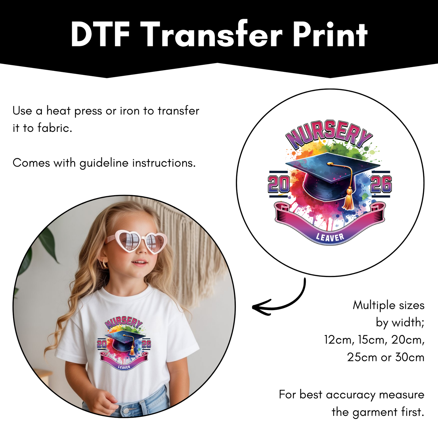 DTF Transfer Sheet - Nursery Leaver 2026 (Pink)