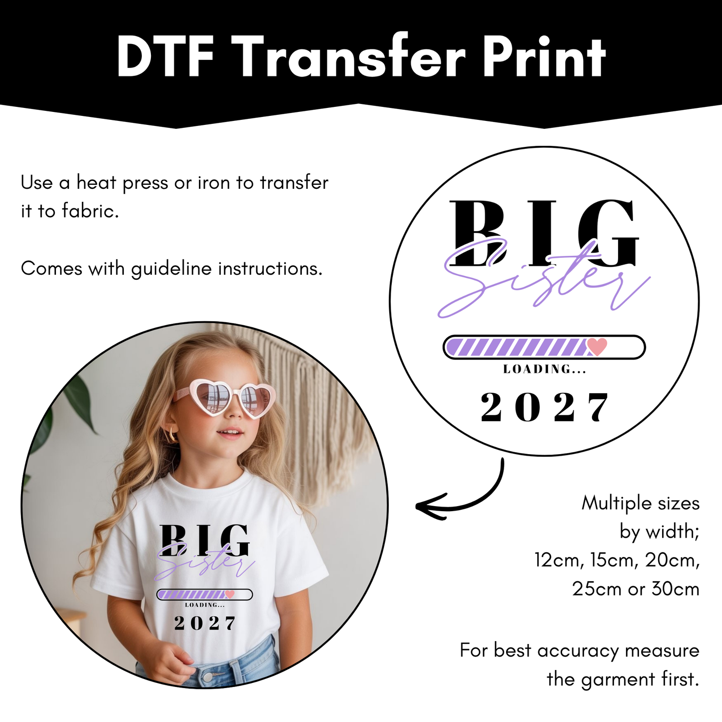 DTF Transfer Sheet - Big Sister 2027