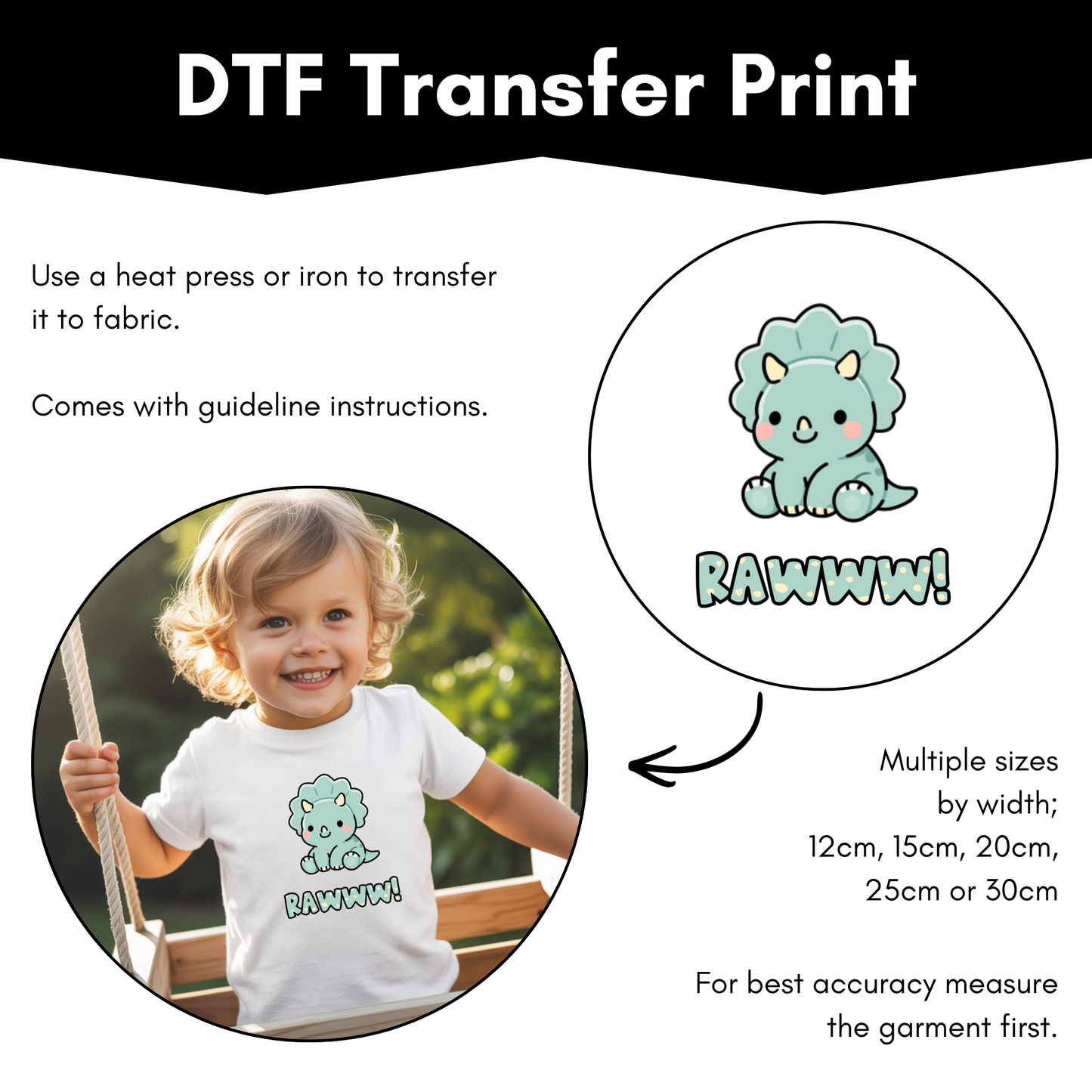 DTF Transfer Sheet - Dinosaur Rawww!