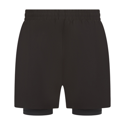 Men's Double Layer Sports Shorts (Black)