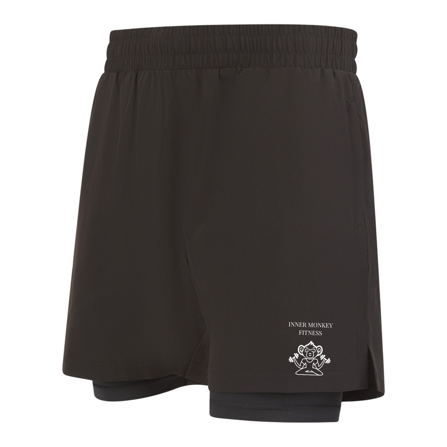 Men's Double Layer Sports Shorts (Black)