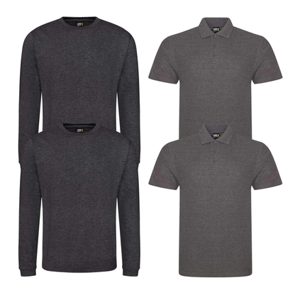 Pro RTX Essential workwear clothing bundle from TIX Printing charcoal