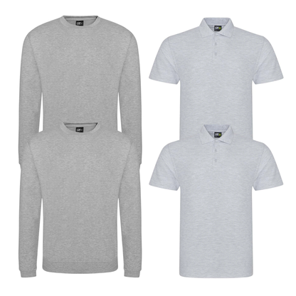 Pro RTX Essential workwear clothing bundle from TIX Printing heather grey