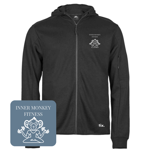 Tee Jays Athletic Hooded Full Zip Sweat Jacket (Black)