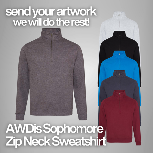 AWDis Sophomore Zip Neck Sweatshirt
