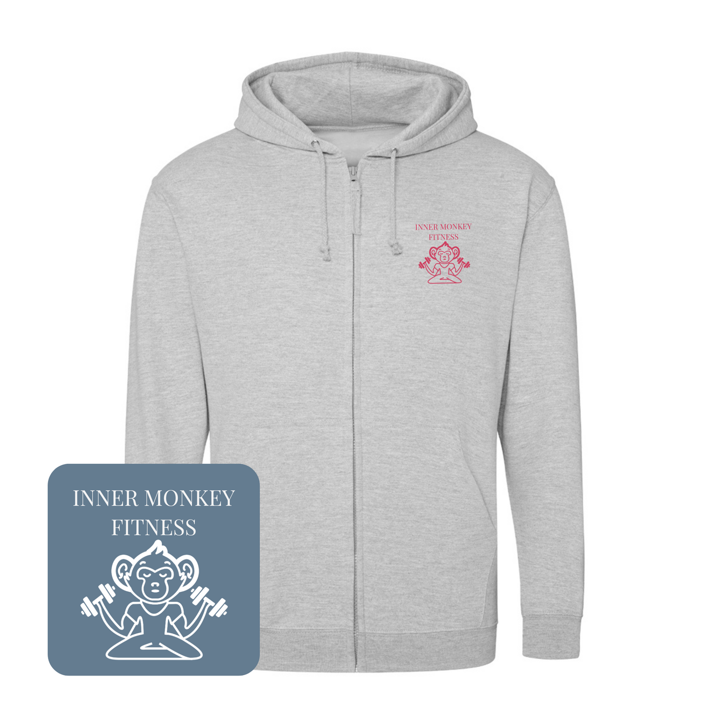 Unisex Full Zip Hoodie (Grey)