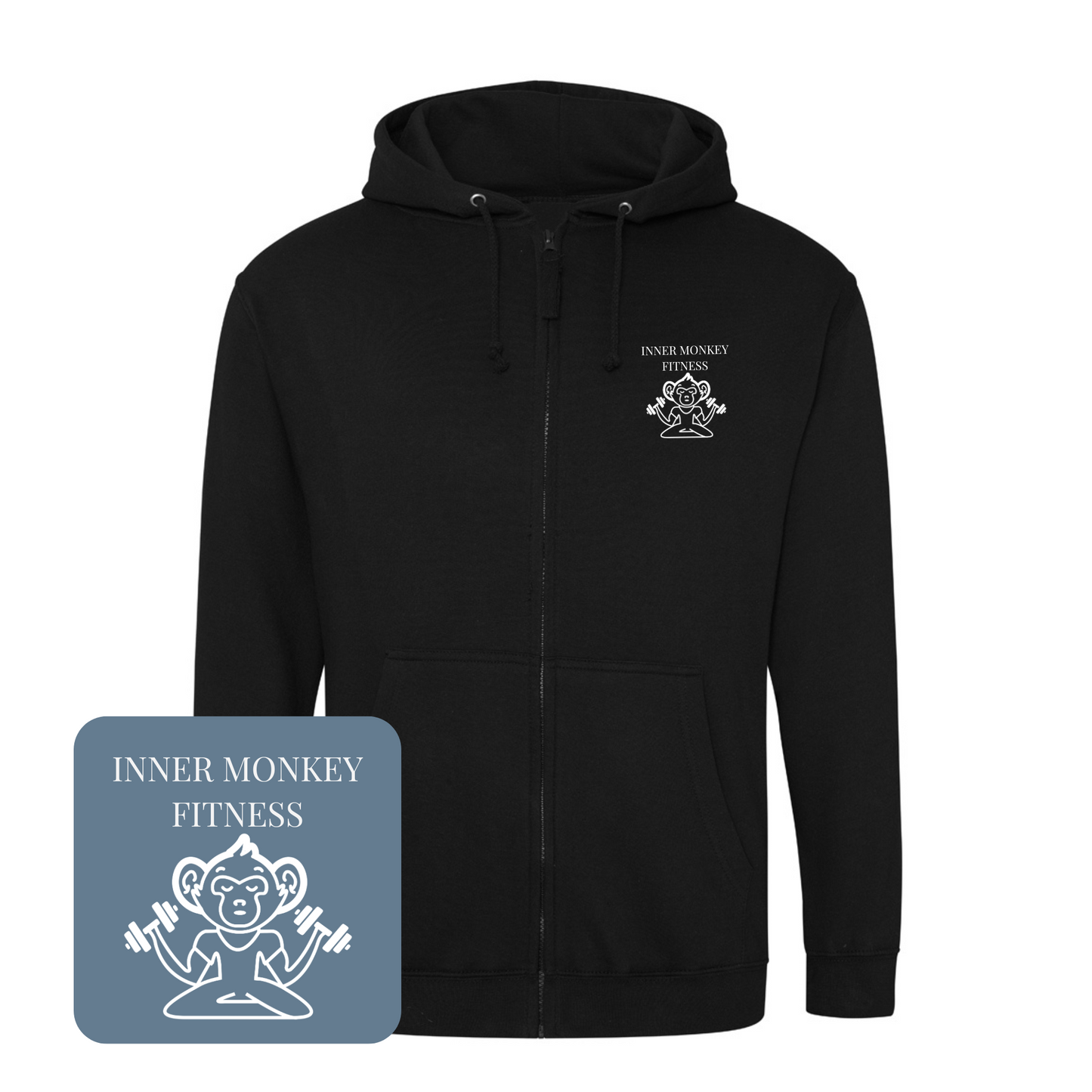Unisex Full Zip Hoodie (Black)