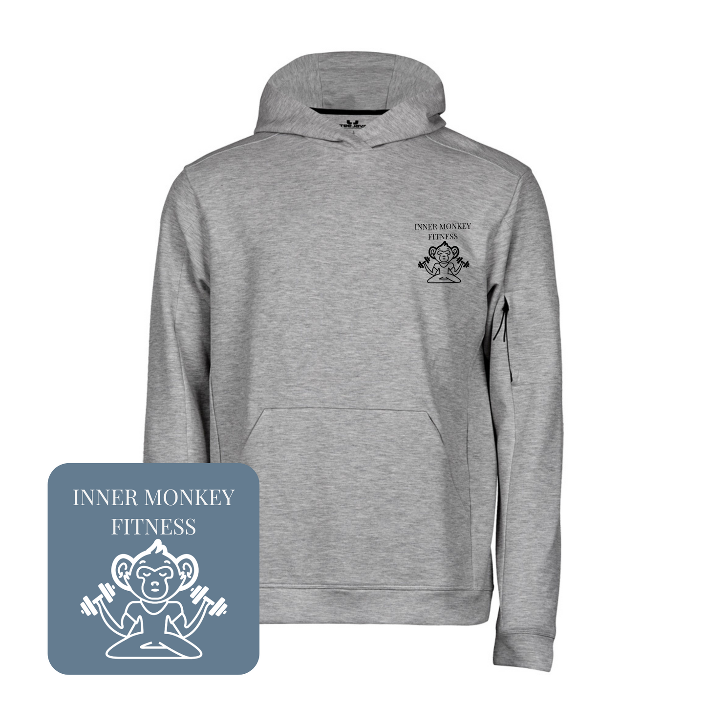 Unisex Athletic Hooded Sweatshirt (Grey)