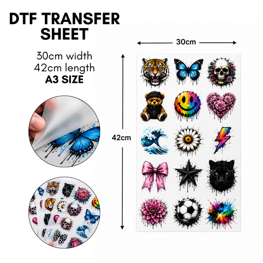 DTF Transfer Sheet Uploader (A3: 30cm x 42cm)