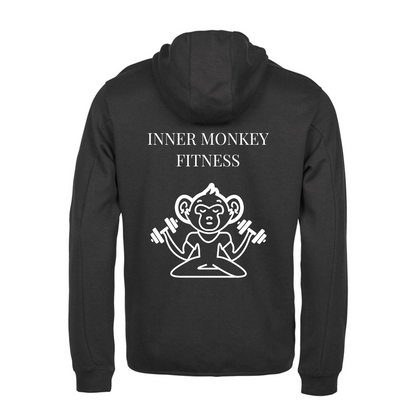 Unisex Athletic Hooded Full Zip Sweat Jacket (Black)