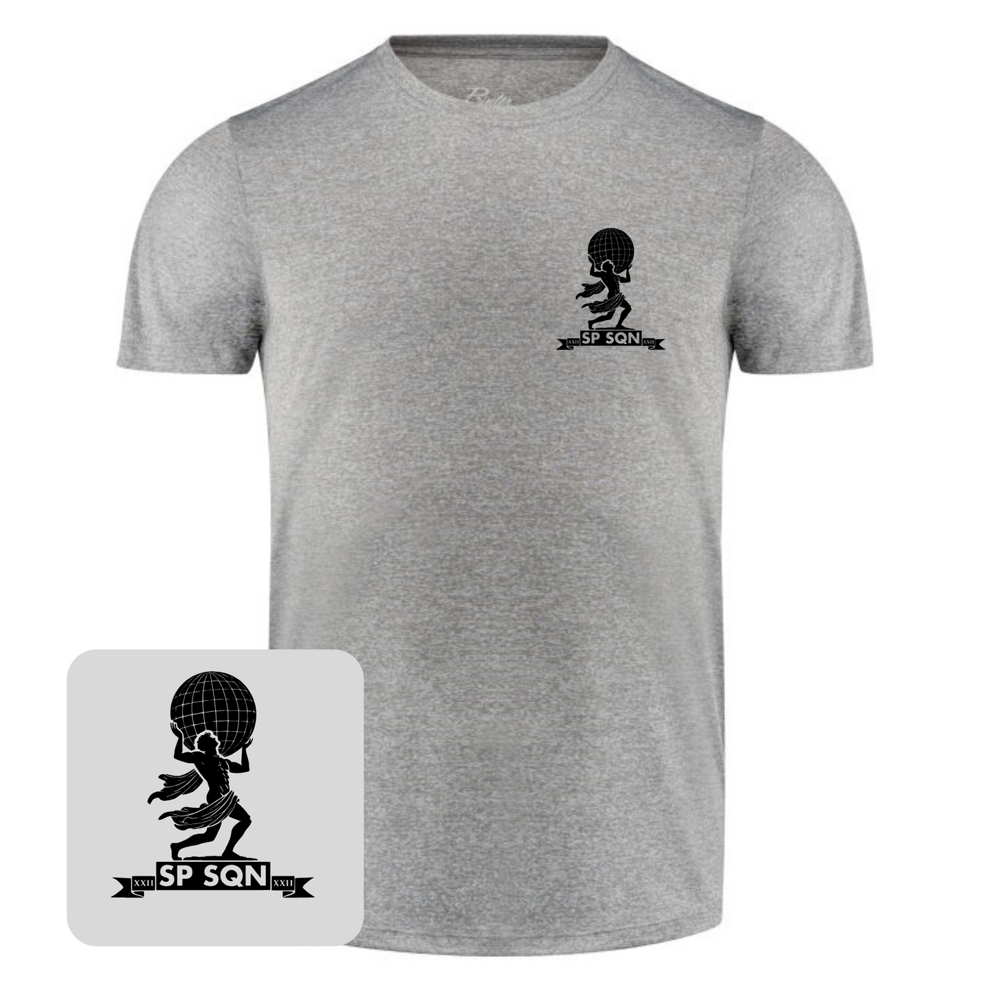 Printer Red Run Active T-Shirt (Grey Melange)