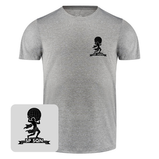 Printer Red Run Active T-Shirt (Grey Melange)
