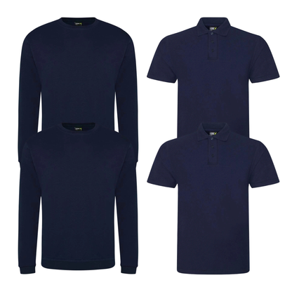 Pro RTX Essential workwear clothing bundle from TIX Printing navy
