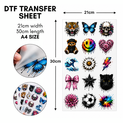 DTF Transfer Sheet Uploader (A4: 21cm x 30cm)