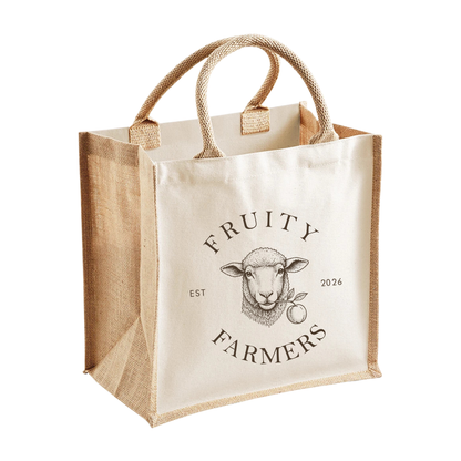 Fruity Farmers Midi Jute Tote Bag