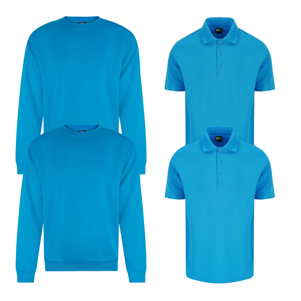 Pro RTX Essential workwear clothing bundle from TIX Printing turquoise blue
