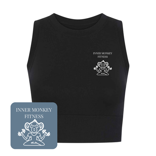 Ladies Cropped Tank Top (Black)