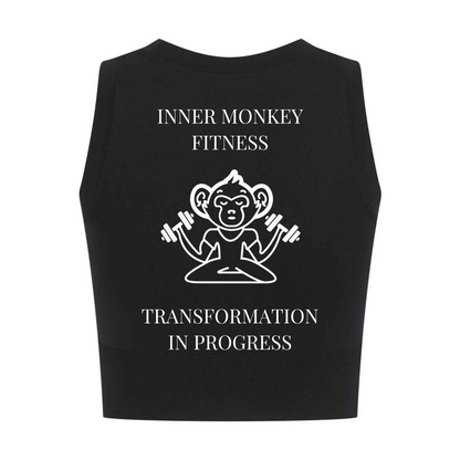 Ladies Cropped Tank Top (Black)