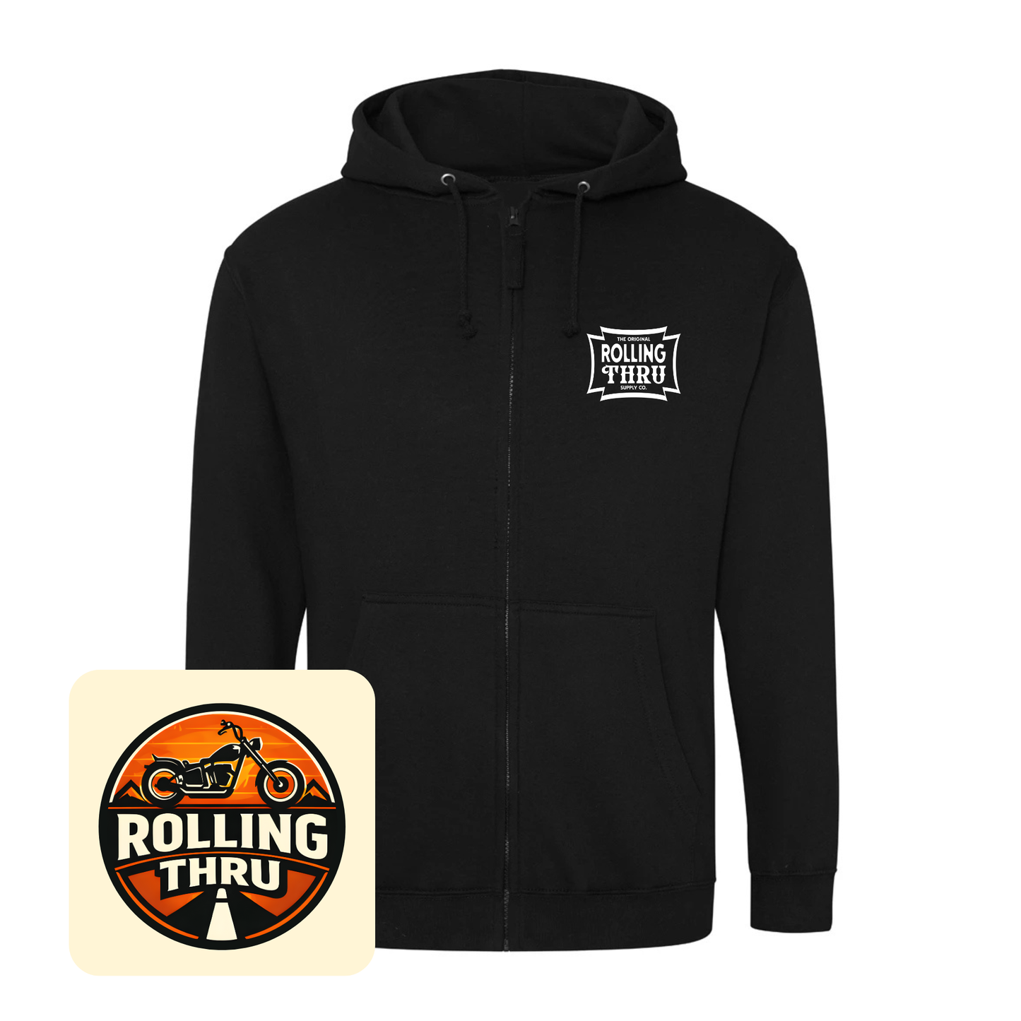 Rolling Thru Zip Hooded Sweatshirt (Black)