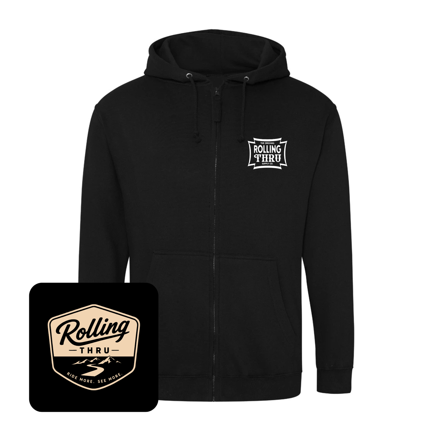 Rolling Thru Zip Hooded Sweatshirt (Black)