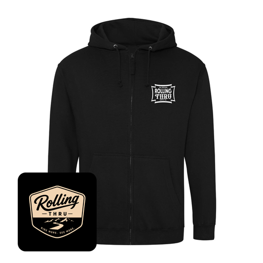 Rolling Thru Zip Hooded Sweatshirt (Black)
