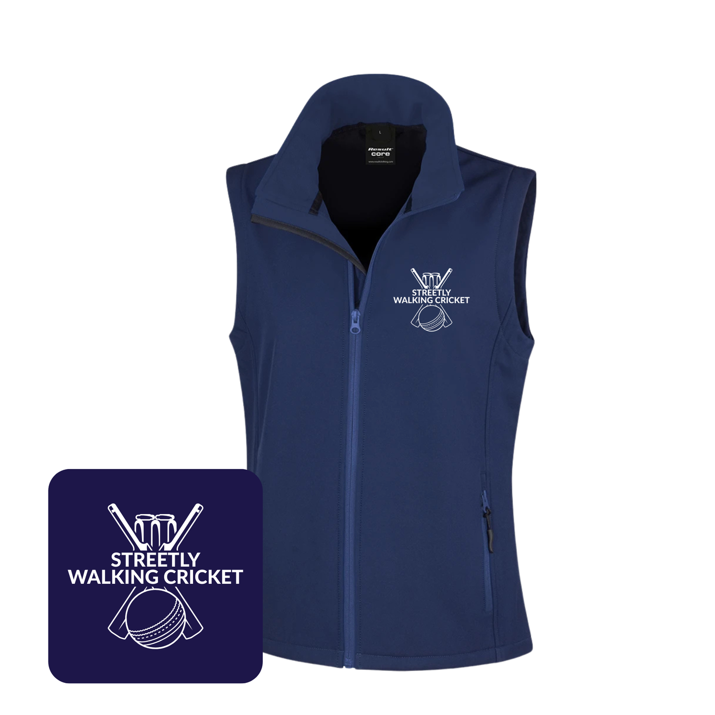 Ladies Result Core Ladies Printable Soft Shell Bodywarmer (Navy)