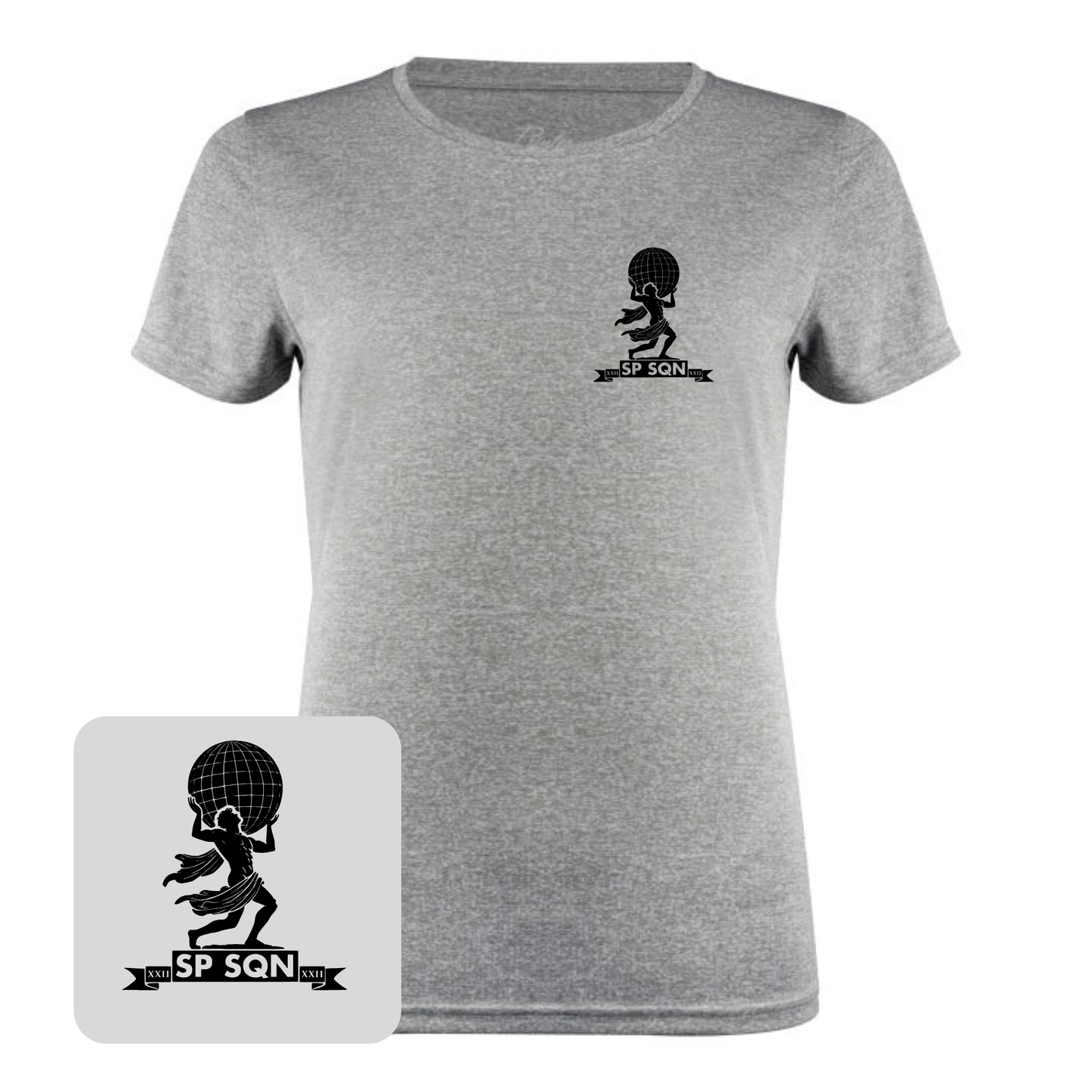 Ladies Printer Red Run Active T-Shirt (Grey Melange)