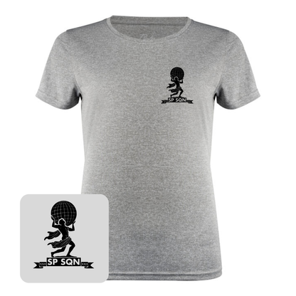 Ladies Printer Red Run Active T-Shirt (Grey Melange)