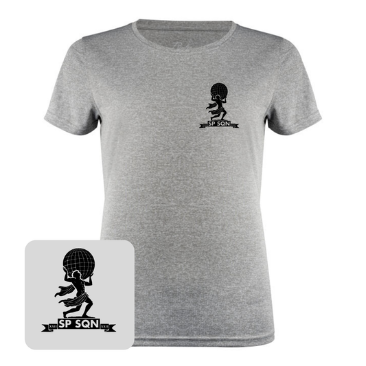 Ladies Printer Red Run Active T-Shirt (Grey Melange)