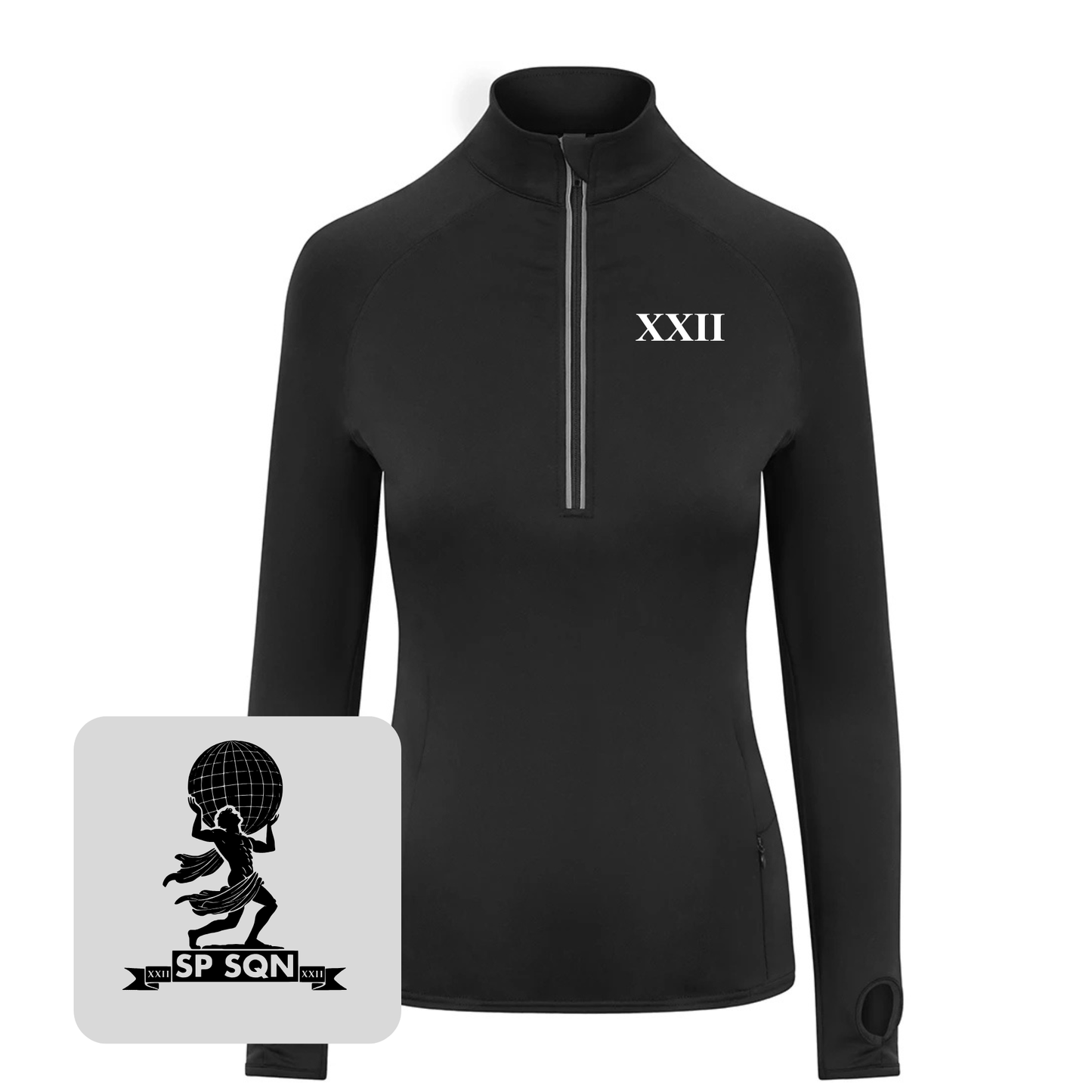 Ladies AWDis Cool-Flex™ Half Zip Top (Black)