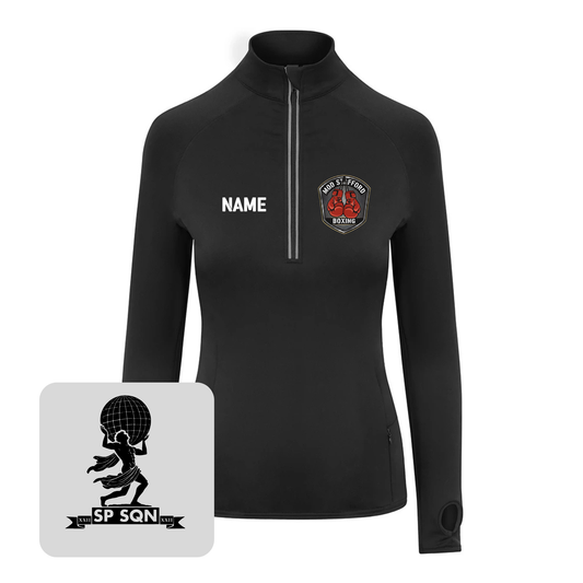 Ladies AWDis Cool-Flex™ Half Zip Top (Black)