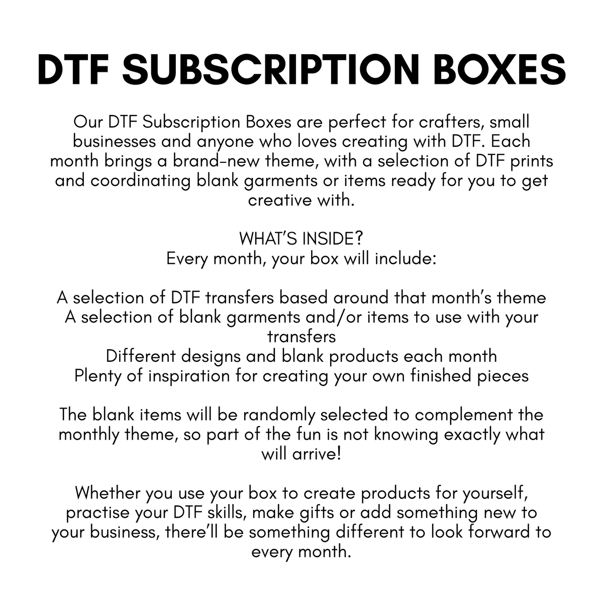 DTF Subscription Box