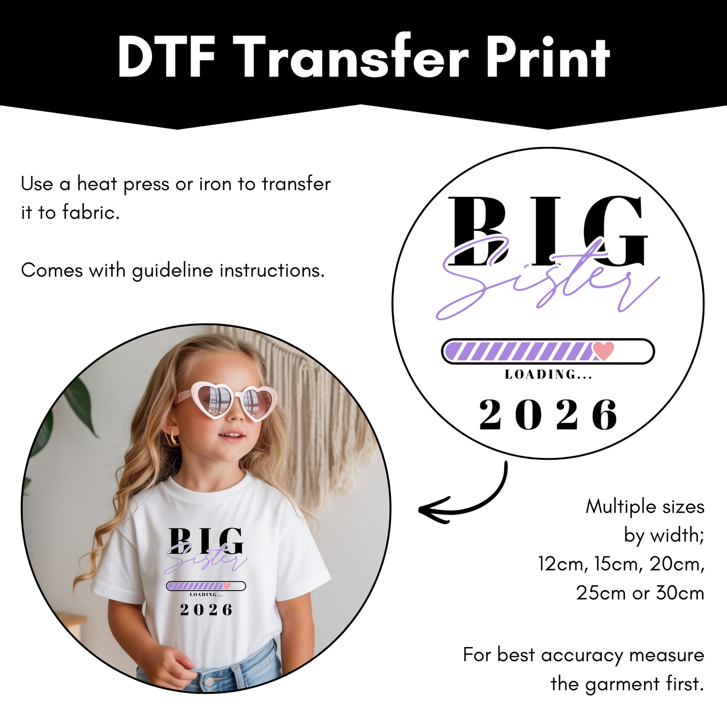 DTF Transfer Sheet - Big Sister 2026