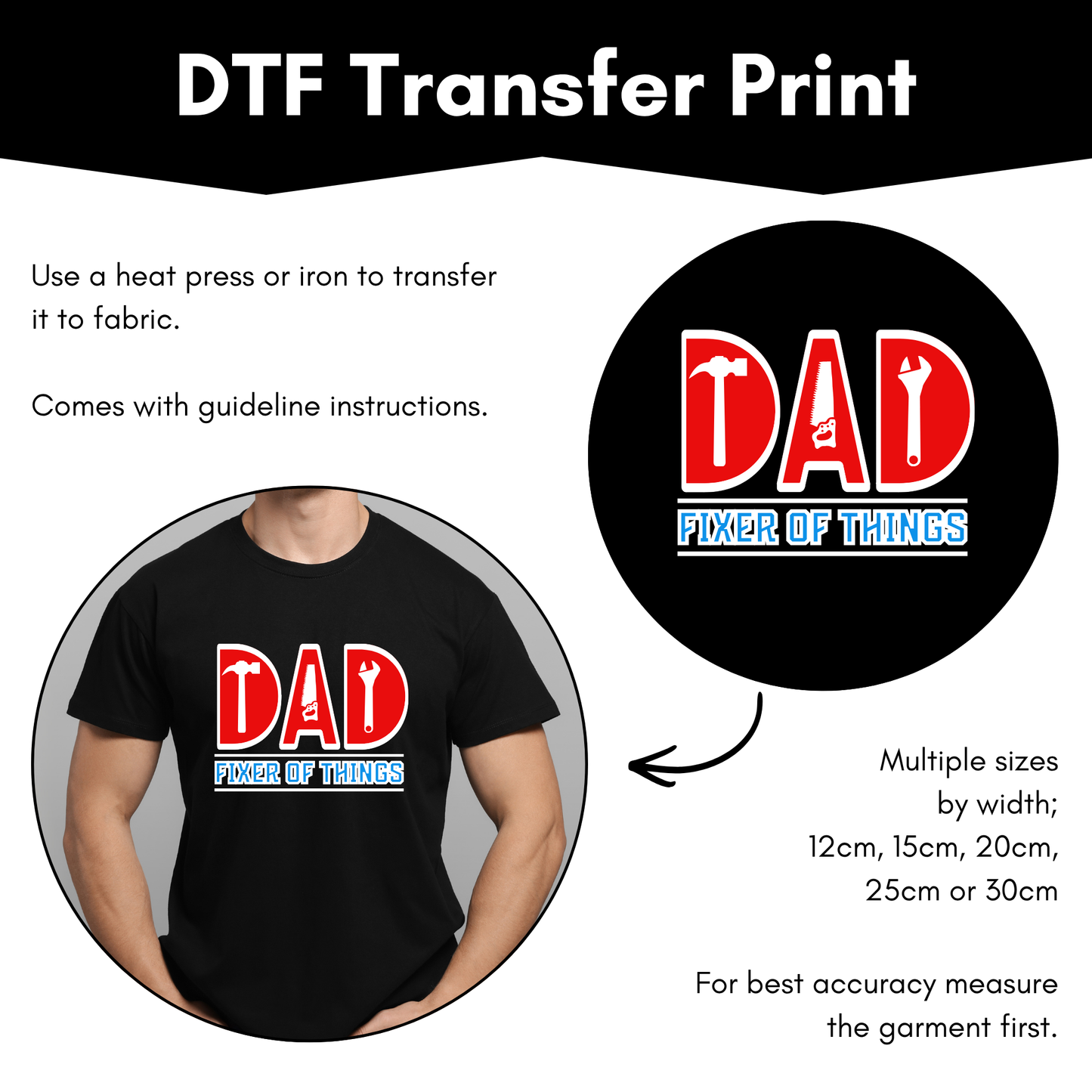 DTF Transfer Sheet - Dad: Fixer of things